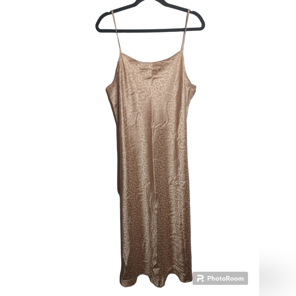 ☀️NLT Nude Cheetah Print Slip Dress, midi, size 1XL
